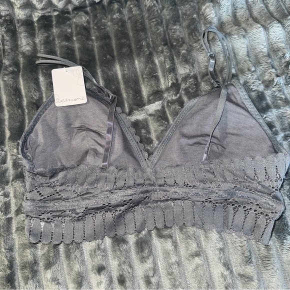 Anemone Gray Lace Bralette with Triangle Cups - Picture 2 of 3